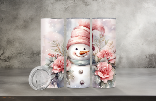 Snowman with Light Pink Hat