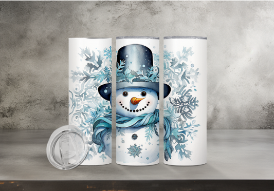 Snowman with Blue Accents