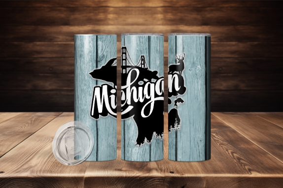 Michigan Light Blue Woodgrain