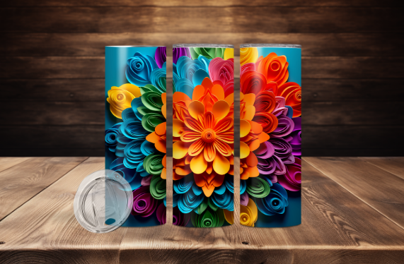 3D Bright Colored Flowers