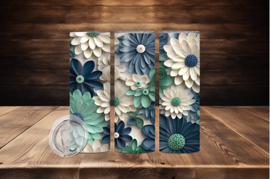 3D Blue Flowers