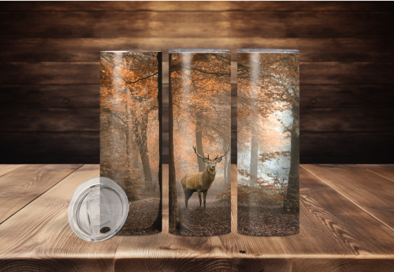 Wooded Background with Deer