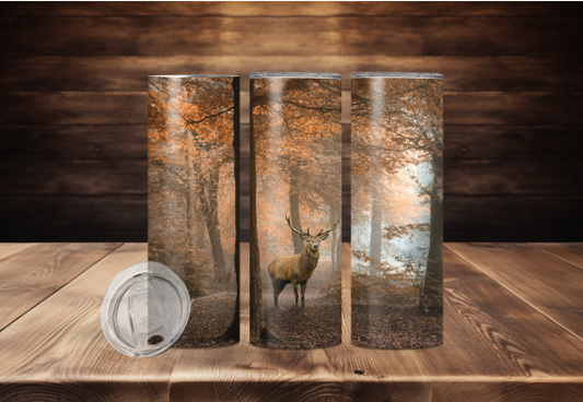 Wooded Background with Deer