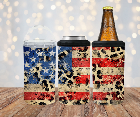 Cheetah Flag 4 in 1 Koozie