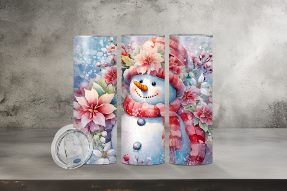 Snowman With Flowers